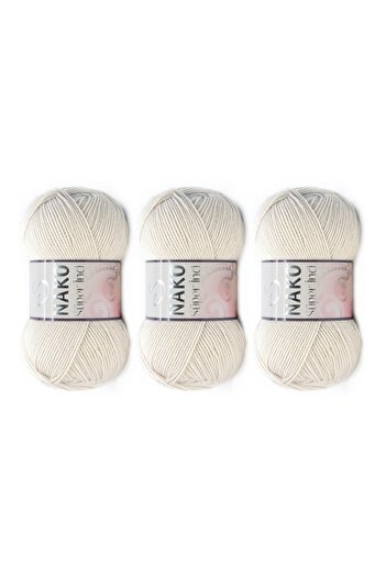 NAKO Super Pearl Hand Knitting Yarn 100 Gr 3 PCS