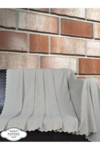 POYRAZ Matte Patterned Chenille Stone Double Sided Sofa Sofa Bed Cover Shawl