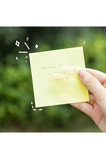 NotYaz Transparent Yellow Sticky Note Paper 75x75mm 50 Sheets