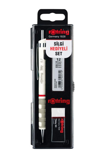 Rotring ROTRING TİKKY 0.7 mm ENDED PEN + END AND LIGHT GIFT SET - WHITE