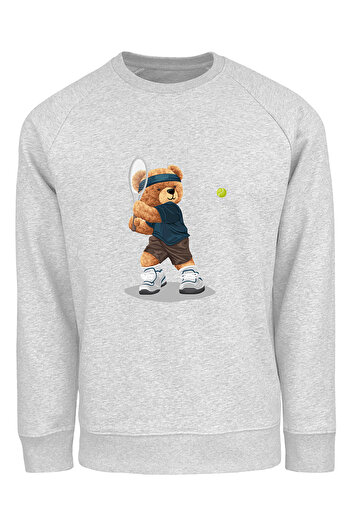ADA BEBEK ÇOCUK Παιδικό φούτερ με στάμπα Unisex Oversize Tennis Bear