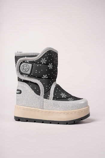 Riccon Qiggil Kids Snow Boots001270 Black Patterned Glitter