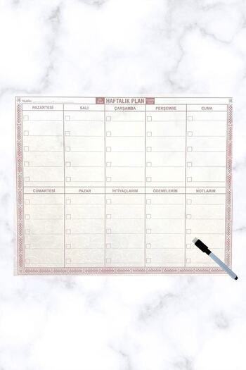 Buffer ®   Διαφανές Αυτοκόλλητο Weekly Planner με Μολύβι 40cm-50cm