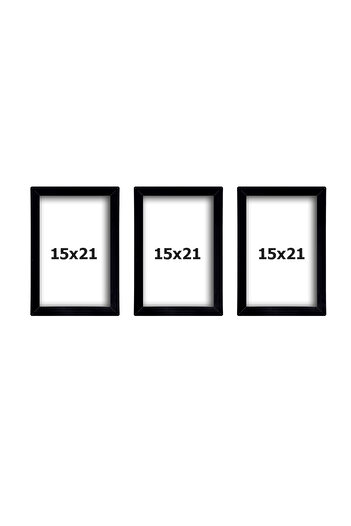Pufi 3 PIECES 15X21 BLACK FRAME MDF - PLEXILE MULTIPLE PHOTO FRAME