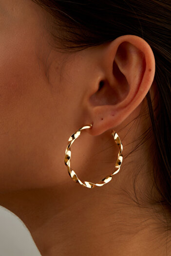 Joy of Jade Riband Hoop Women's Earrings, Gold