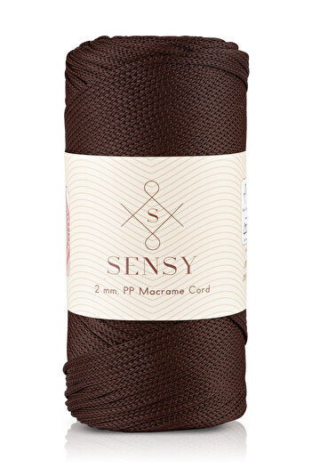 SENSY 2 Mm - 200 gr Polyester Macrame Thread Brown 230 M Polyester Macrame Thread Suppla Rope And Bag Thread
