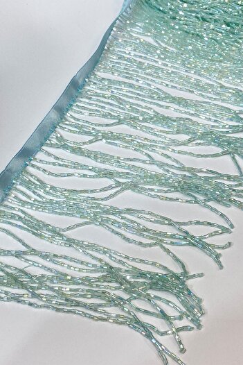 Hobigram Decorative Ribbon Water Green Beaded 15 cm Fringe Tassel – Decorative Ribbon