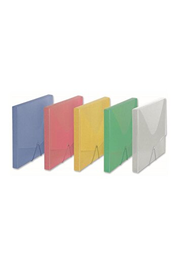 Comix Elastic Box File Transparent Colors A4 A1260