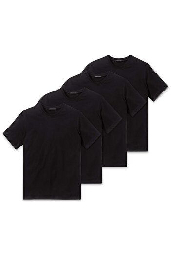 Schiesser Herren American T-Shirt 4er Pack - 1/2 Arm, Unterhemd, Rundhals