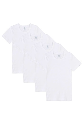 Sanetta Jungen T-Shirt, 4er Pack - Unterhemd, Basic, Bio-Baumwolle