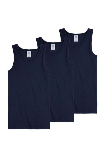 Sanetta 3er-Pack Jungen Unterhemden – Unterhemd, Basic, Bio-Baumwolle, Einfarbig