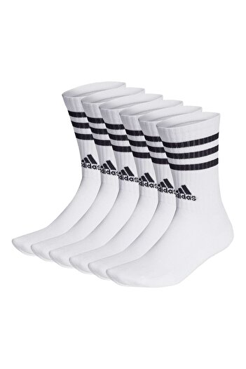 adidas Unisex Socken, 6er Pack - 3-Streifen Cushioned Crew, Logo, Streifen, gepolstert