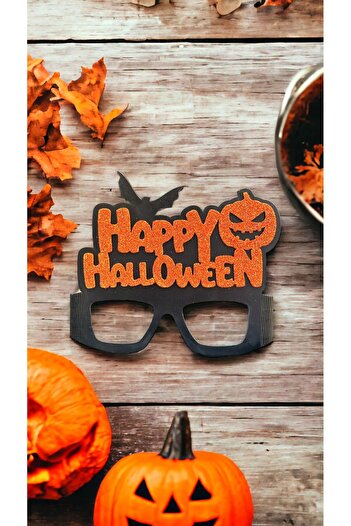 Happyland Halloween Happy Halloween Model Wooden Orange Black Party Glasses Halloween Glasses