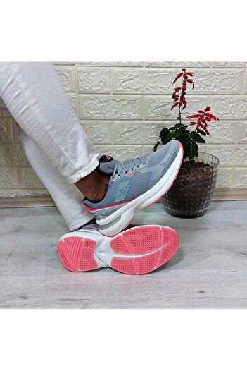 Lotto Charlıson Gri-Pembe Hafızalı İç Taban Spor Ayakkabı
