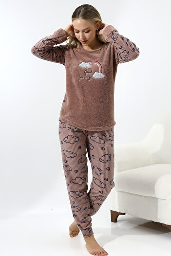Wordex Σετ γυναικείες πιτζάμες Fwn 5010 βελούδινο Welsoft Fleece Winter Soft