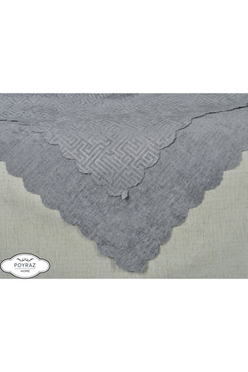POYRAZ Shiny Patterned Chenille Gray Double Sided Sofa Sofa Bed Cover Shawl