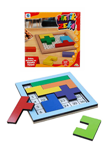 Toyaş Practical Intelligence Wooden Numbers Shapes Logic and Strategy Family Box Game