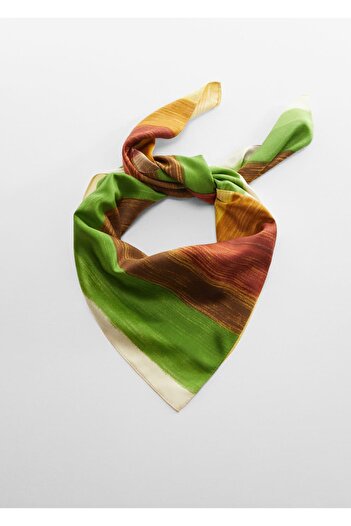 MANGO Woman Multicolored Patterned Scarf