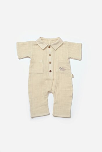 BabyCosy Organic Muslin Short Sleeve Jumpsuit
