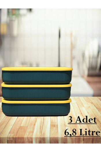Bayev 3 Pieces 6.8 Liter Green Storage Container Crisper Food Storage Toy Box