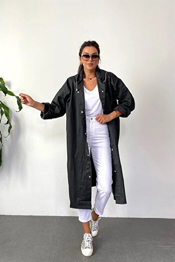 Orvila Eva Αδιάβροχο Μακρύ Αδιάβροχο Unisex - Γυναικείο Ανδρικό κουκούλα με κουκούλα Στάνταρ μέγεθος