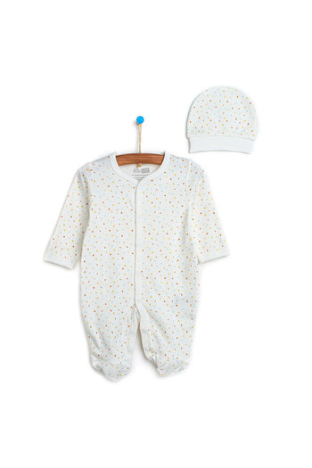 ebebek Hello Baby Hellobaby Newborn Baby Little Star Jumpsuit with Gloves - Hat Set of 2 Unisex