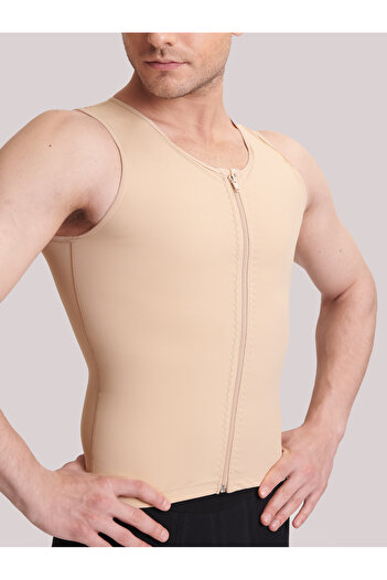 ERFECEN Black Men's Zippered Gynecomastia Corset, Comfortable and Fashionable Design