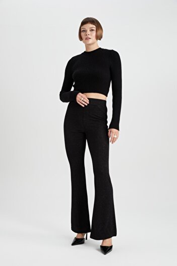 DeFacto Fitted Crew Neck Low-cut Ribbed Sweater B7787ax23au