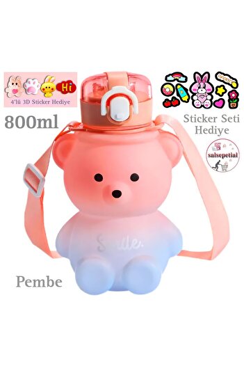 Salsepetial Teddy Bear Water Bottle Water Bottle with Teddy Bear Figured Water Bottle Teddy Bear Water Bottle 800ml