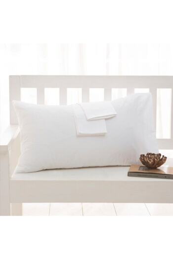 İzgi Concept Single White Natural Cotton Pillow Case 100% Cotton with Hidden Zipper (single - 50x70)