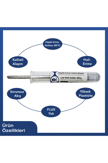 Generic Hızlı Sökme için (80°C) Erime Noktalı Düşük Erime Noktalı Lehim Alaşımı SMD, QFP, PLCC,SOIC (13gr)