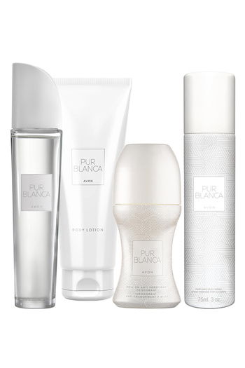AVON Pur Blanca Perfume Cream Deodorant Rollon Set of Four