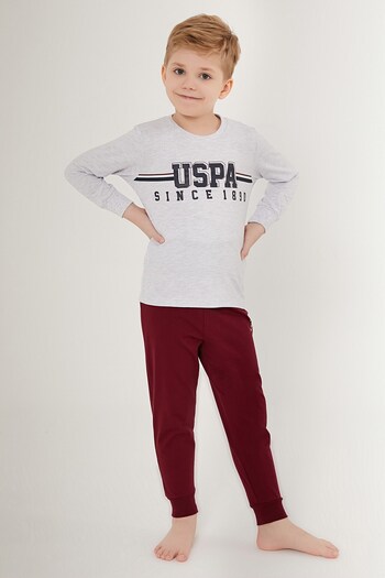 U.S. Polo Assn. Us Polo Assn. Us1535 лицензиран комплект пижама за момче с дълъг ръкав