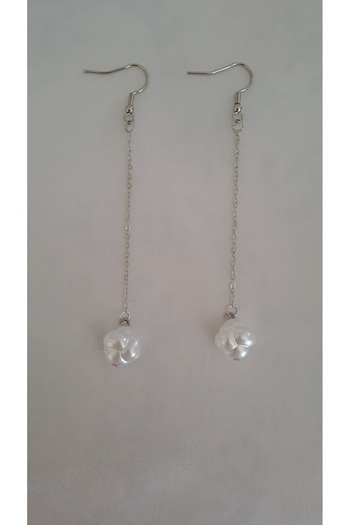 SOUL BY A&B Dangle pearl earring long pearl earring stainless steel earring