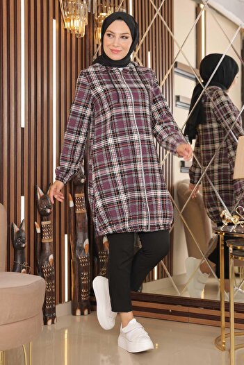 Modamihram Chanel Cape Plum na zip 19185