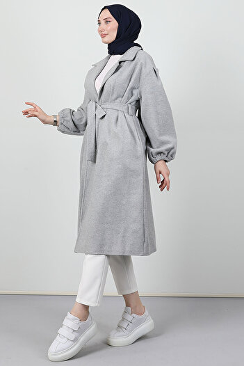 Giza Giyim Asuman Stamp Coat Gray