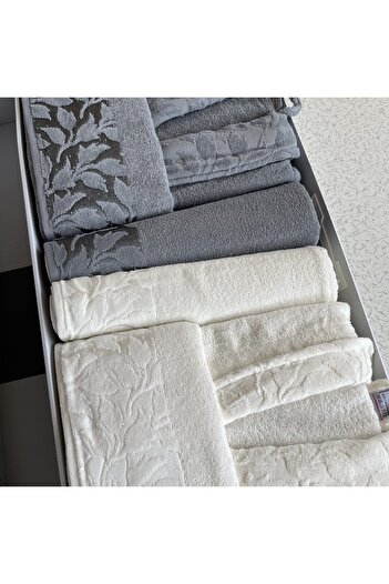 Fiesta Elite Part Velvet Jacquard Σετ Μπουρνούζι 6 τεμαχίων Βαμβακερό