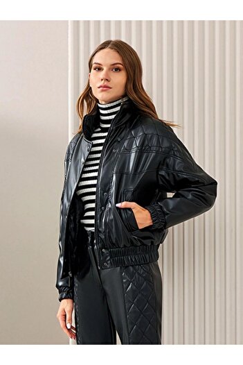 Unique SERAP ESER - UNIQUE DERİ KAPİTONE BOMBER CEKET
