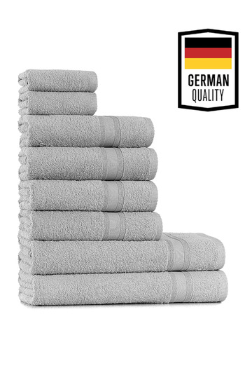 Tuiste Premium Luxury Towel Set Silver Gray, 2 Bathroom Shower 4 Hand Face 2 Small Kitchen