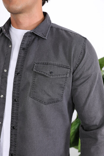 ENZİM JEANS Ανδρικό πουκάμισο τζιν που πλένεται