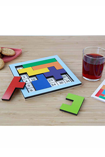 Toyaş Practical Intelligence Wooden Numbers Shapes Logic and Strategy Family Box Game