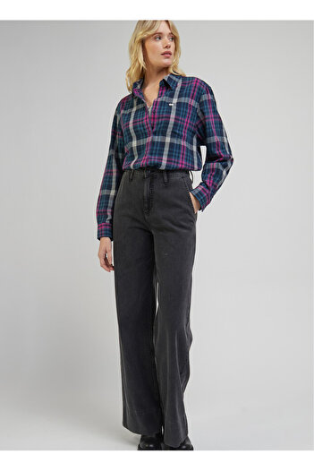 Lee High Waist Wide Leg Standard Anthracite Women's Denim Trousers L34PWBD59-Anthracite