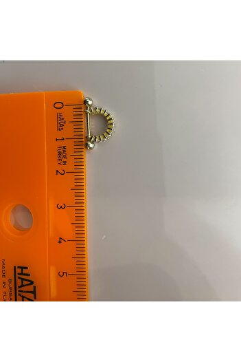 Siminkari 925 Gümüş Helix Piercing Çift Toplu 14 Ayar Altın Kaplama Baget Taşlı Yarım Halka
