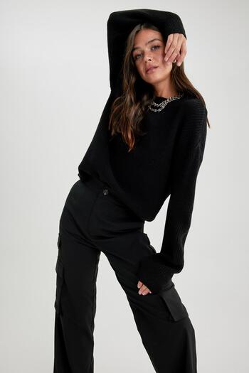 DeFacto Regular Fit Crew Neck Knitwear Sweater H6905Az23Wn