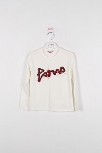 incity Girl's Sequin Detailed Paris Long Sleeve T-shirt
