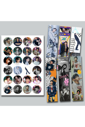 Güneş Kırtasiye Set de autocolante și semne de carte BTS Jungkook