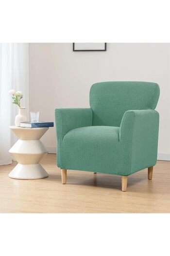 ÖZMAKAN 1 Piece Single Lycra Quality Sofa Cover - Washable Square Patterned Armchair Cover