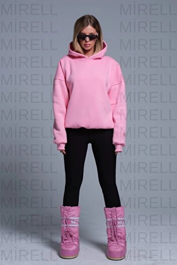 Machetta Sırt Göz Baskılı 3 iplik Kalın Oversize Pamuklu Sweatshirt
