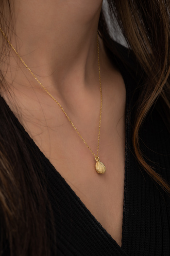SUNSHINE 925 Ayar Gold Kaplamalı Incili Istiridye Gümüş Kolye
