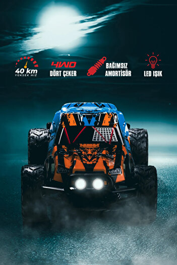 welcomein 1;16 40km/h Hız Yapan 4x4 Uzaktan Kumandalı Metal İç Aksamlı Rc Araba